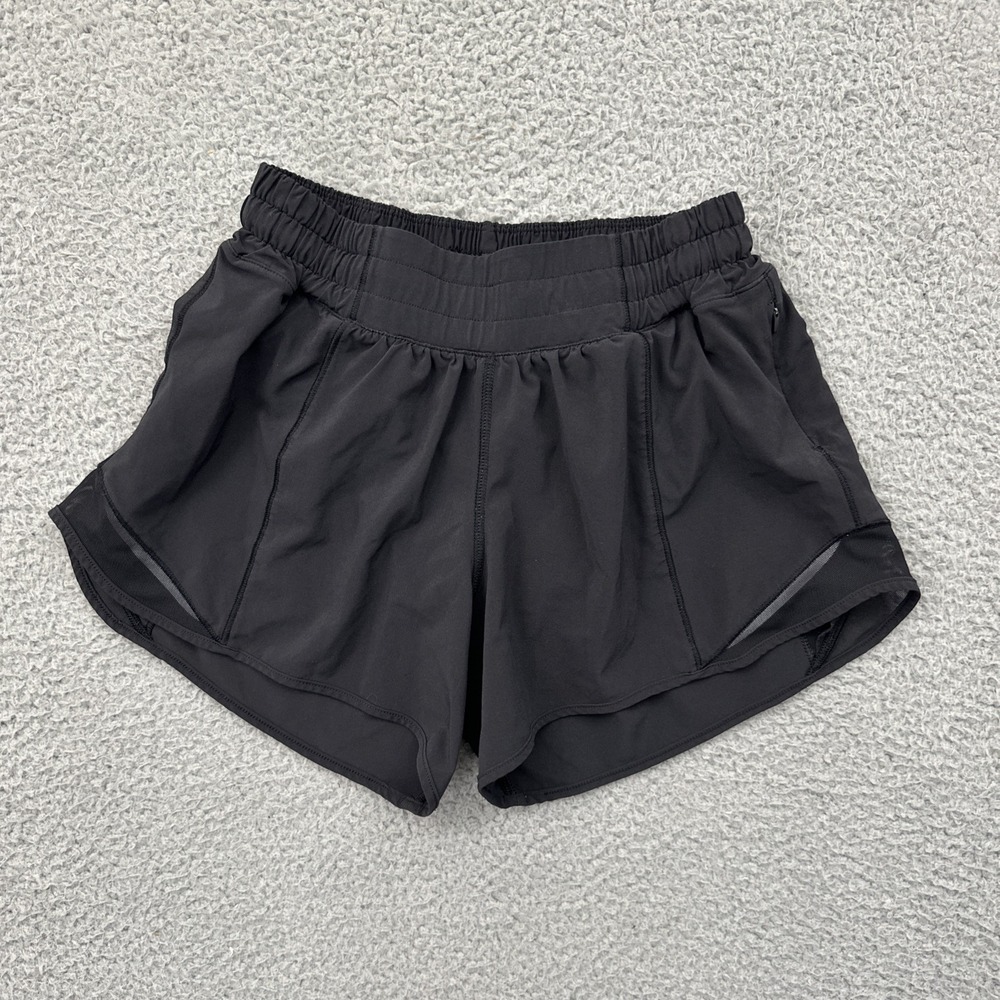 Lululemon Hotty Hot Shorts Low Rise 4" Black Athletic Athleisure Women's 4